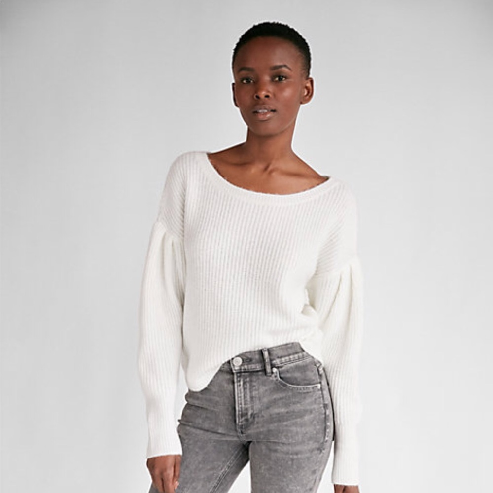 Express Volume Sleeve Pullover  Sweater